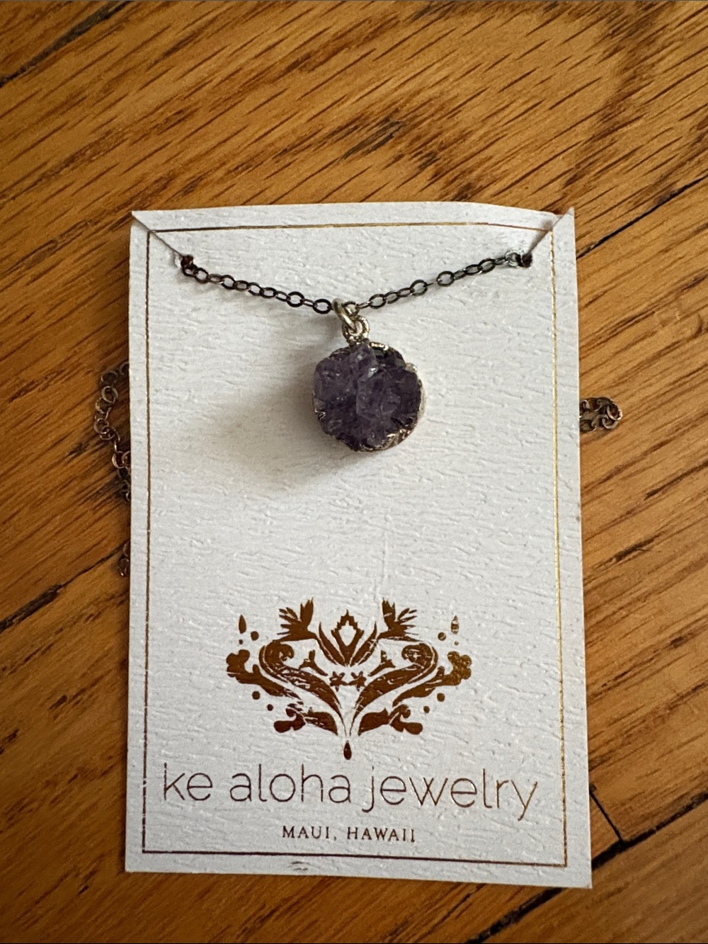 Amethyst Druzy Pendant Necklace in Purple